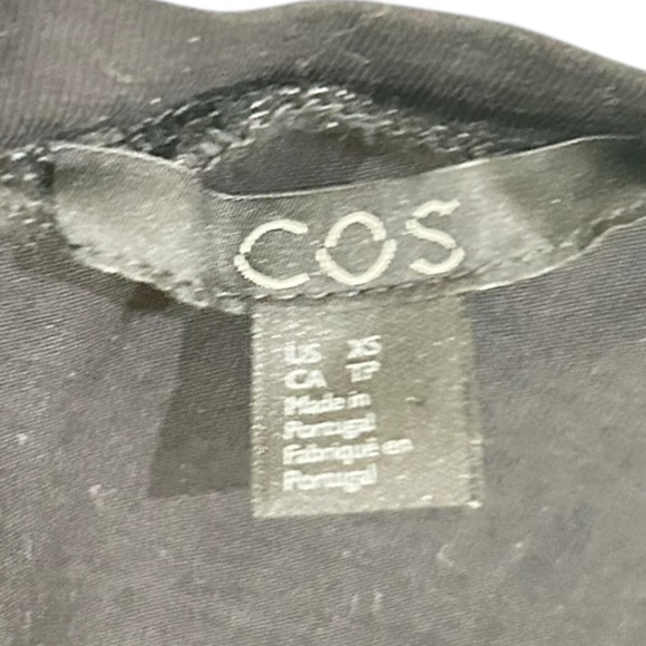 COS Black belted short sleeve Midi Dress pockets midweight size xs - Picture 8 of 10